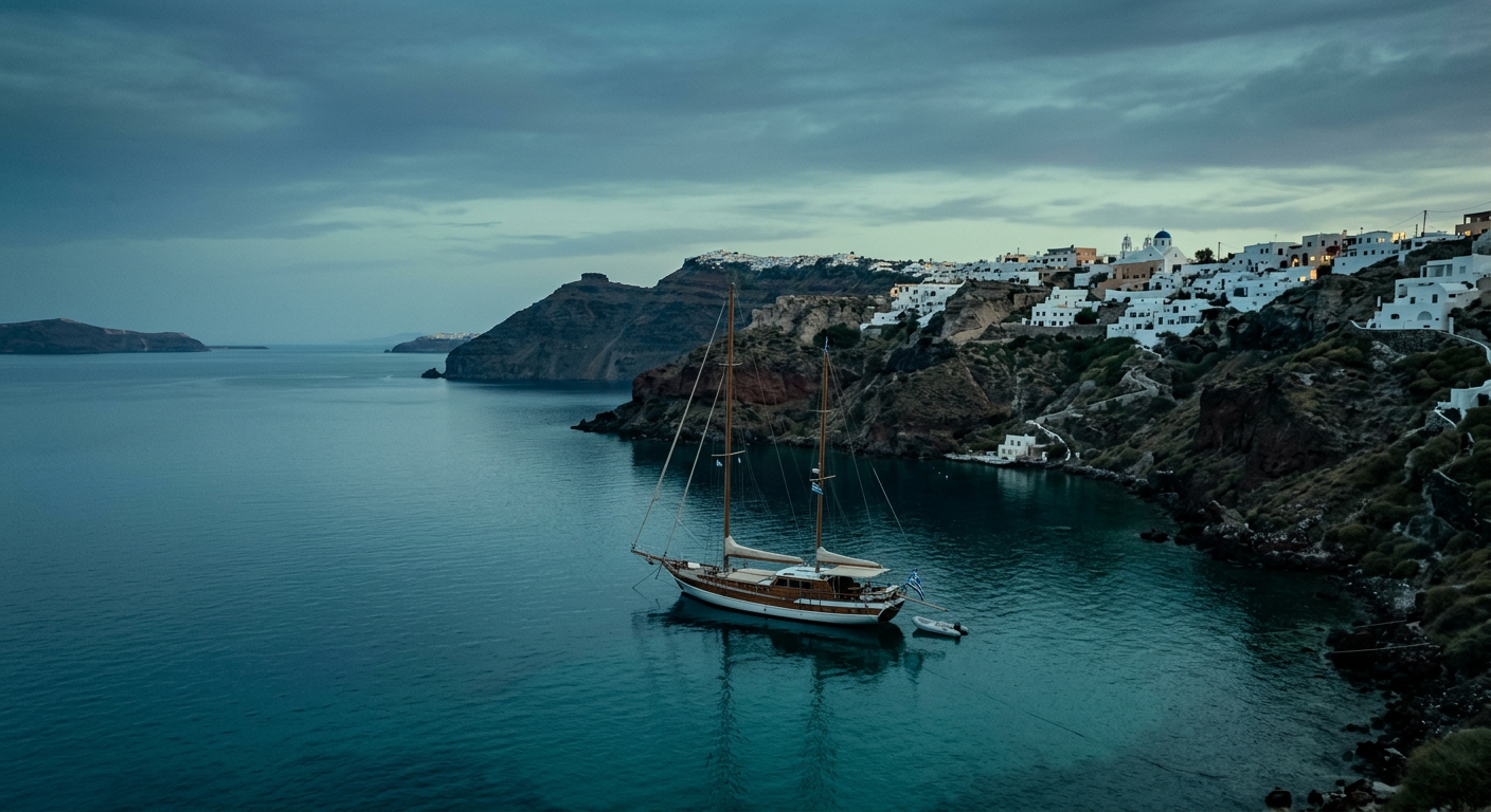 Sailing yacht in The Cyclades